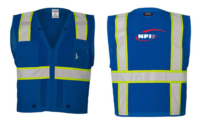 Multi-Pocket Mesh Vest - BLUE